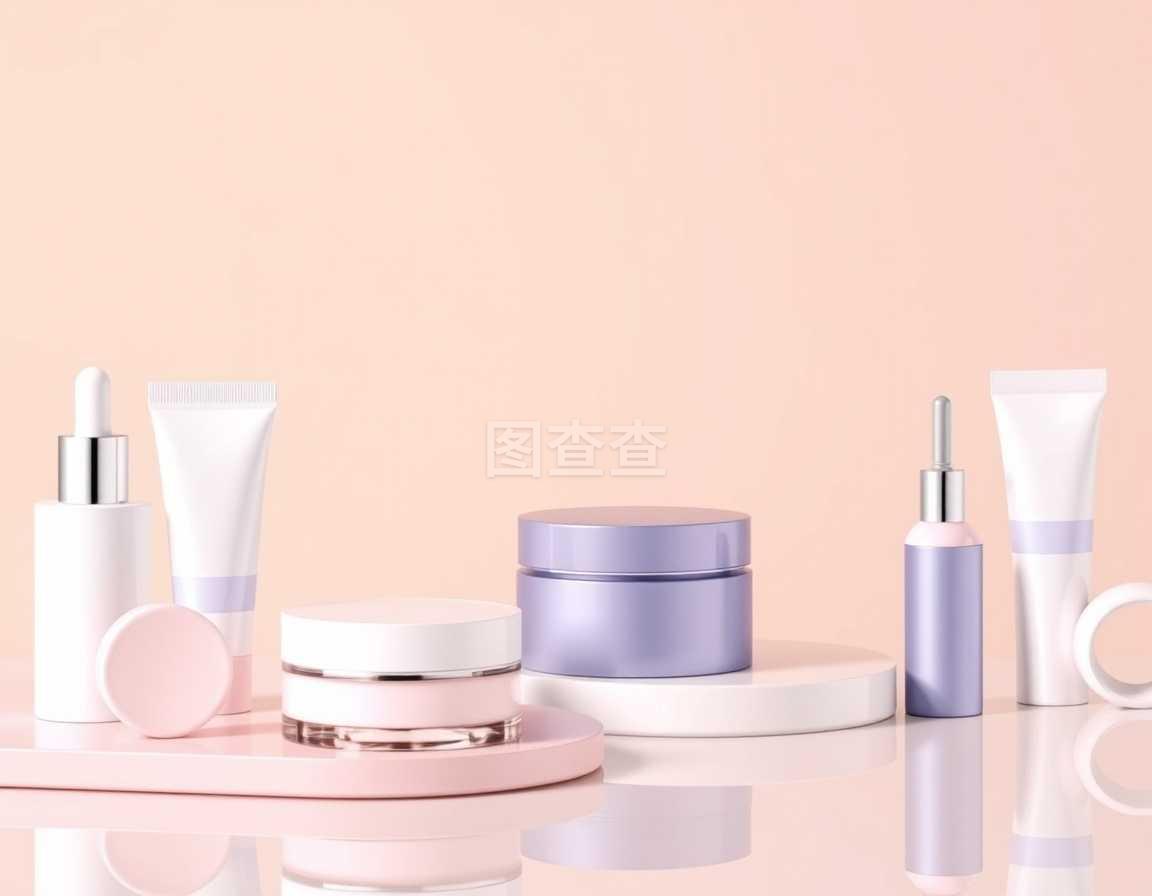 3D寫(xiě)實(shí)矢量圖示 廣告與雜志背景下的化妝品產(chǎn)品模板設(shè)計(jì)